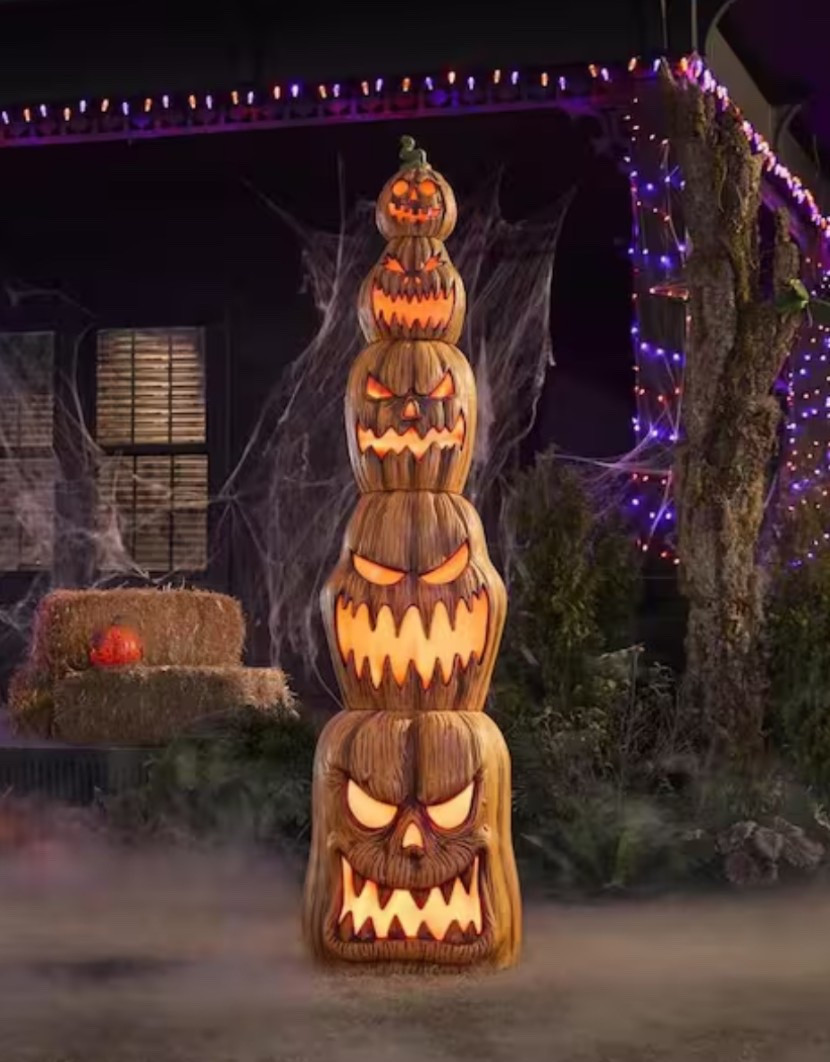 Light up your yard with this 8.5 ft. Giant LED Jack-O-Lantern Stack 🎃✨ Towering and vibrant, these classic Halloween pumpkins create a show-stopping display that’s perfect for trick-or-treaters, Halloween parties, or haunted house décor. Easy to set up and impossible to miss, this stacked pumpkin display brings instant spooky-season vibes to any outdoor space. 💀👻🕸️

#LTKHome #LTKParties #LTKSeasonal