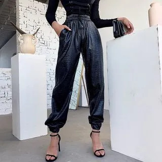 Faux Leather Jogger Pants | YesStyle Global