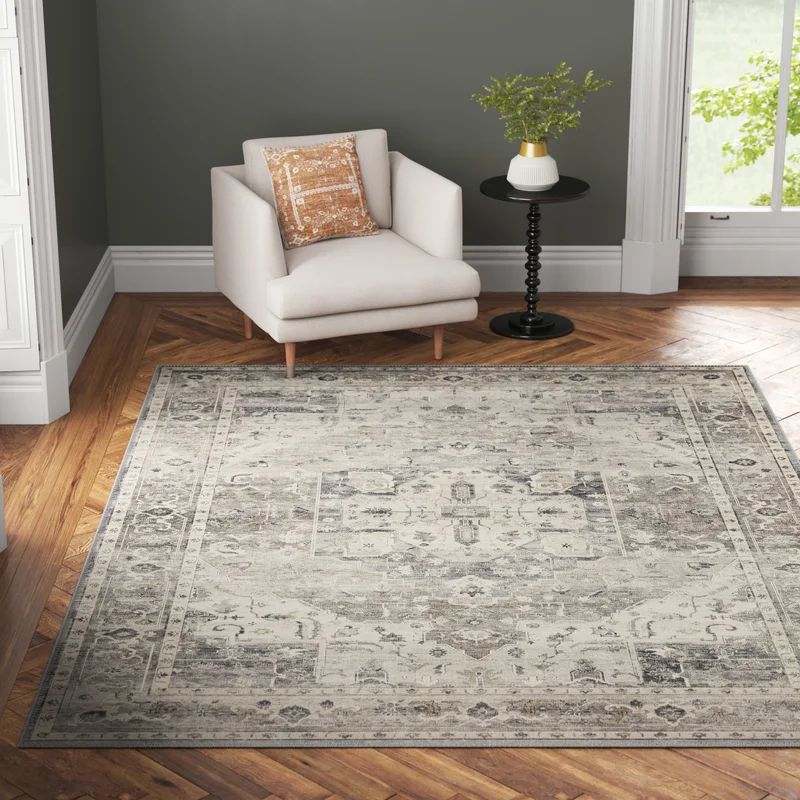 Vega Performance Steel/Navy/Ivory Rug | Wayfair North America