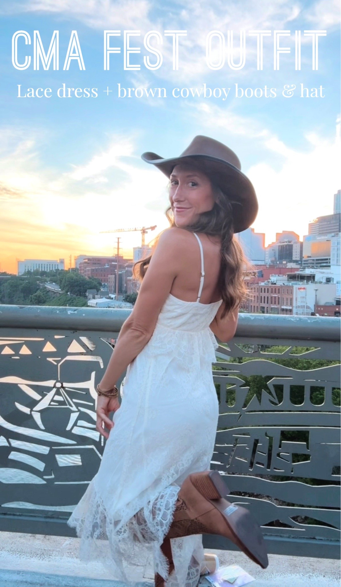 My CMA Fest Outfit from this weekend 🤠

Found this gorgeous white lace dress at Abercrombie and it’s on sale right now! Perfect for brides!! ❤️ Paired it with my favorite brown cowboy boots & hat

#LTKootd #LTKmomlife #LTKSaleAlert