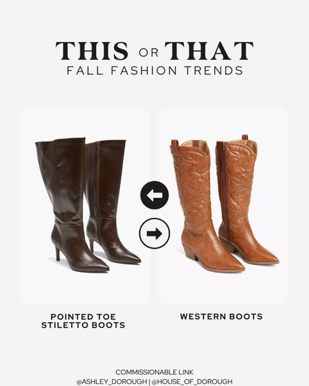 This or That: Fall Fashion Trends — stiletto boots vs. western boots from Lane Bryant

#LTKplussize #LTKSeasonal #LTKshoecrush