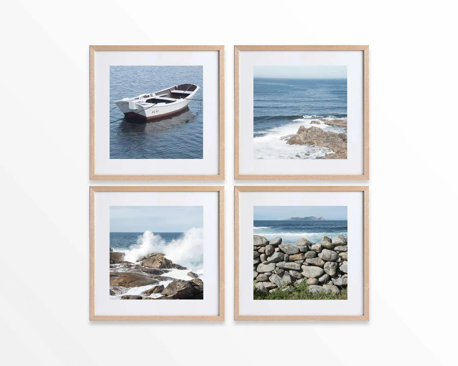 Coastal Photography Prints Set: Square Beach Gallery Wall (digital Download) - Etsy | Etsy (US)