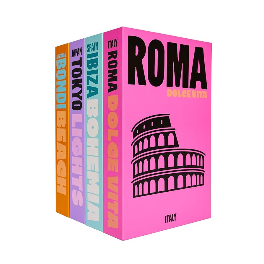 Amazon.com: AISLE 3 ESSENTIALS Set of 4 Decorative Storage Books, Aesthetic Hollow for Preppy Roo... | Amazon (US)