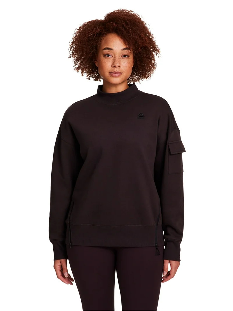 Reebok Women's & Women's Plus Transition Mock Neck Sweatshirt, Sizes XS-4X | Walmart (US)