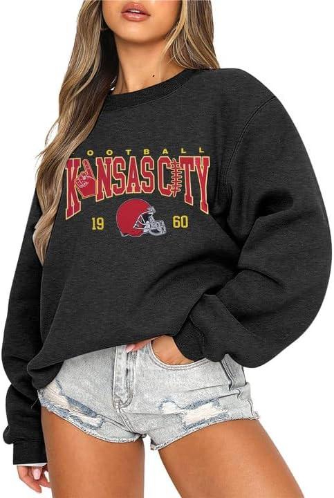 UNIQUEONE Game Day Sweatshirt Women Football Sweatshirts Football Mom Hoodie Touchdown Shirt Casu... | Amazon (US)