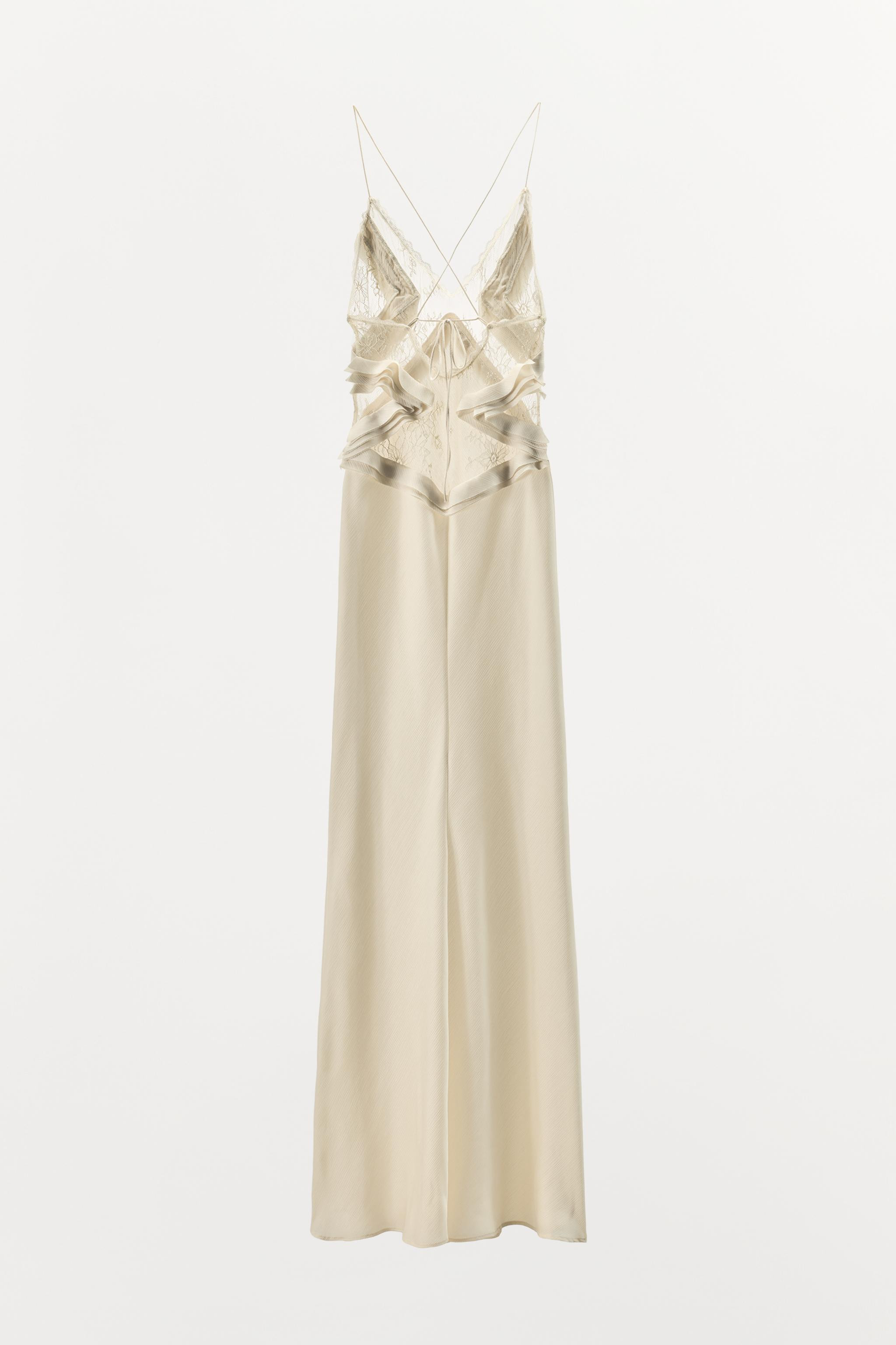 LONG GEORGETTE RUFFLE DRESS | Zara US