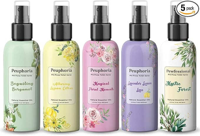 Poop spray for toilet Peuphoria pre poo toilet spray odor eliminator Bathroom Air Freshener 5 bot... | Amazon (US)