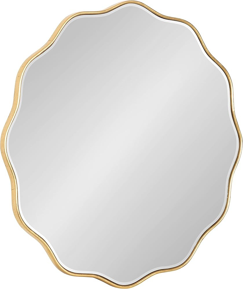 Kate and Laurel Viona Modern Scalloped Wall Mirror; 26 Inch Diameter; Gold; Decorative Round Wall... | Amazon (US)