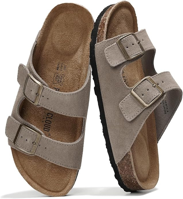 Project Cloud 100% Genuine Leather Flat Sandals Women Comfortable Beach Essentials Womens Sandals... | Amazon (US)