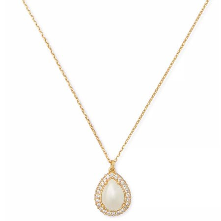 Kate Spade New York Women s Pavé Halo Gold Plated Metal Mini Pearl Pendant Necklace (Cream / Gold) | Walmart (US)