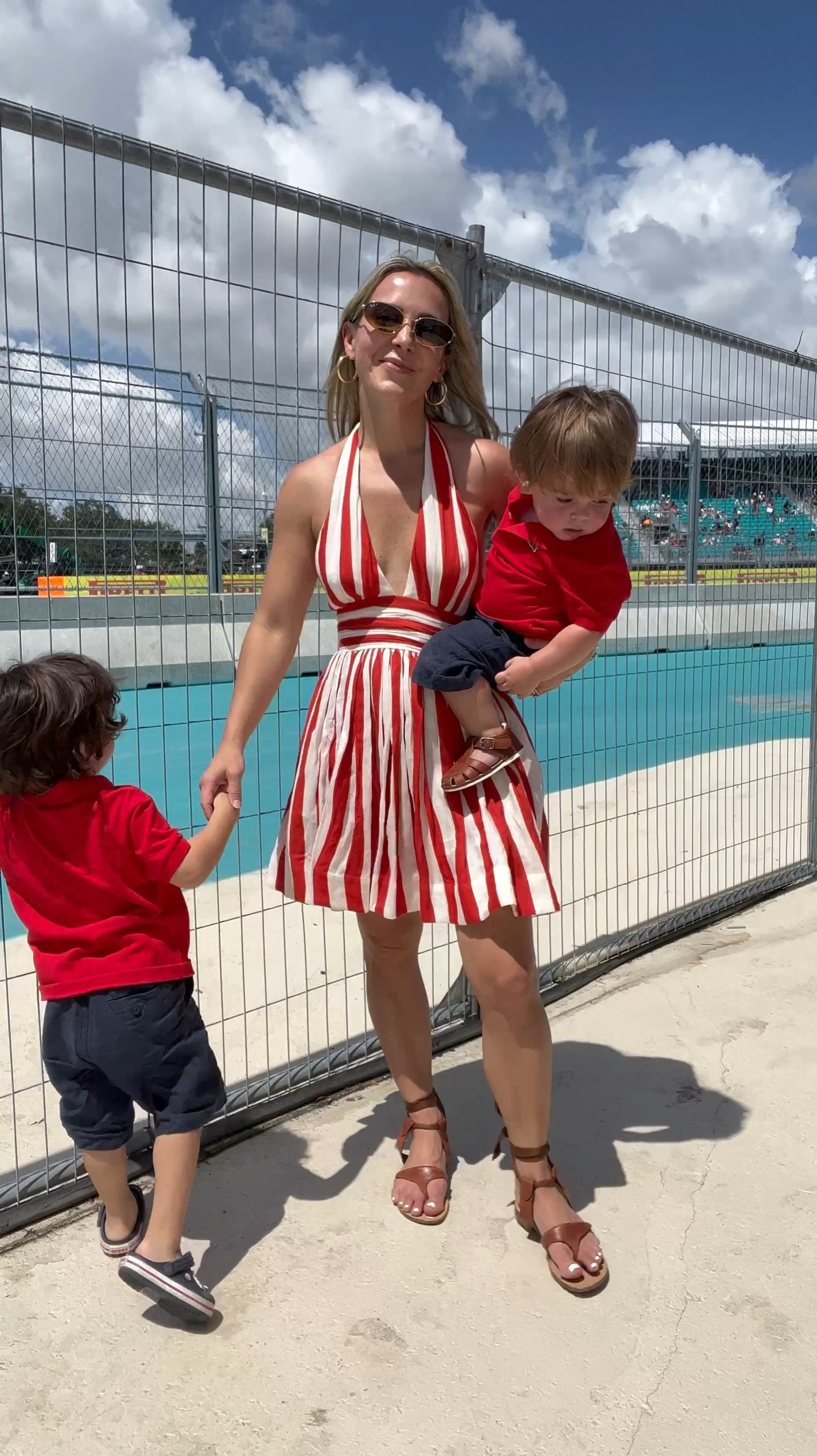 Race Day Fashion for formula 1 Grand Prix 

This red and white dress is the perfect summer dress and a great red and white Dress option for Memorial Day and Fourth of July! 

Memorial Day outfit, Fourth of July outfit, formula 1 outfit, race day outfit, summer dress, red dress, red halter dress, red and white halter dress 

You can style the dress like this or how it’s supposed to be Criss crossed in the front.

For the boys, I love dressing them in matching outfits and they’re wearing a red Lacoste shirt and blue linen shorts from Bambini fashion. Use code: cf for 30% off sitewide.

Linking their baby boy shoes and toddler boy shoes here too! 

#LTKfamily #LTKkids #LTKbaby