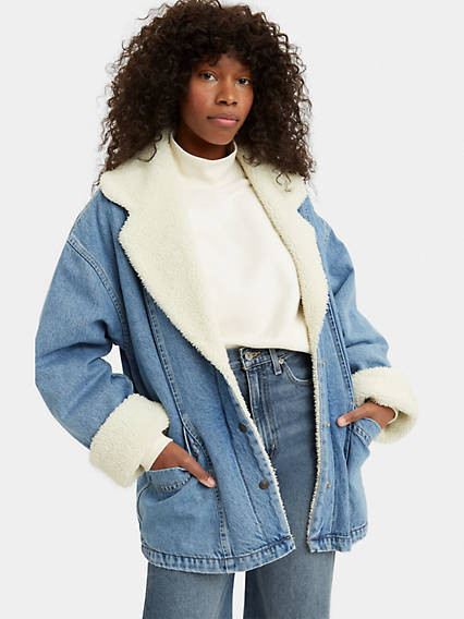 Cropped Loose Winter Sherpa Sleeve Trucker Jacket | LEVI'S (US)