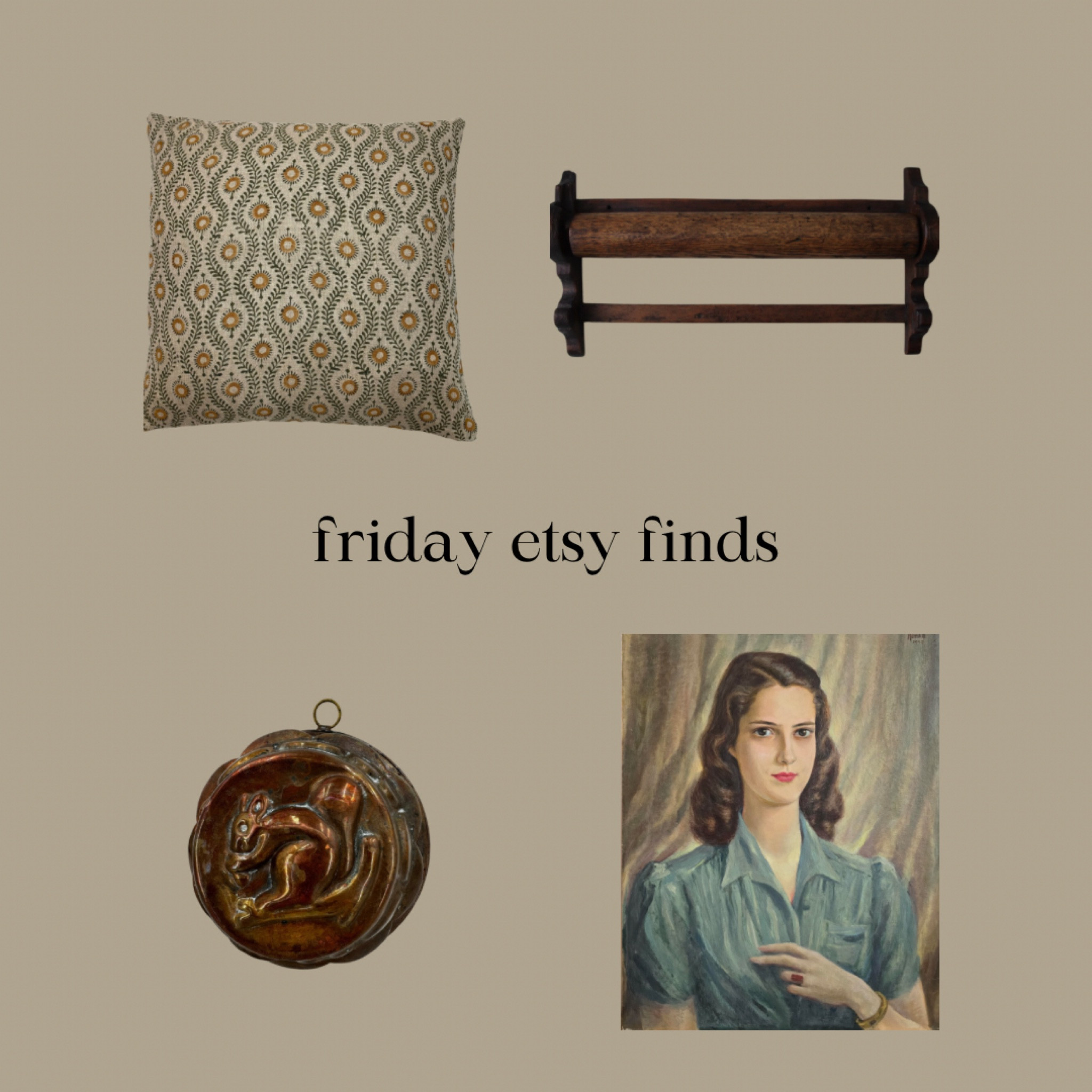 Friday Etsy finds are live and love them all 🤎

Home decor, vintage finds, vintage decor, oil painting, throw pillows, copper mold 

#LTKstyletip #LTKfindsunder100 #LTKhome