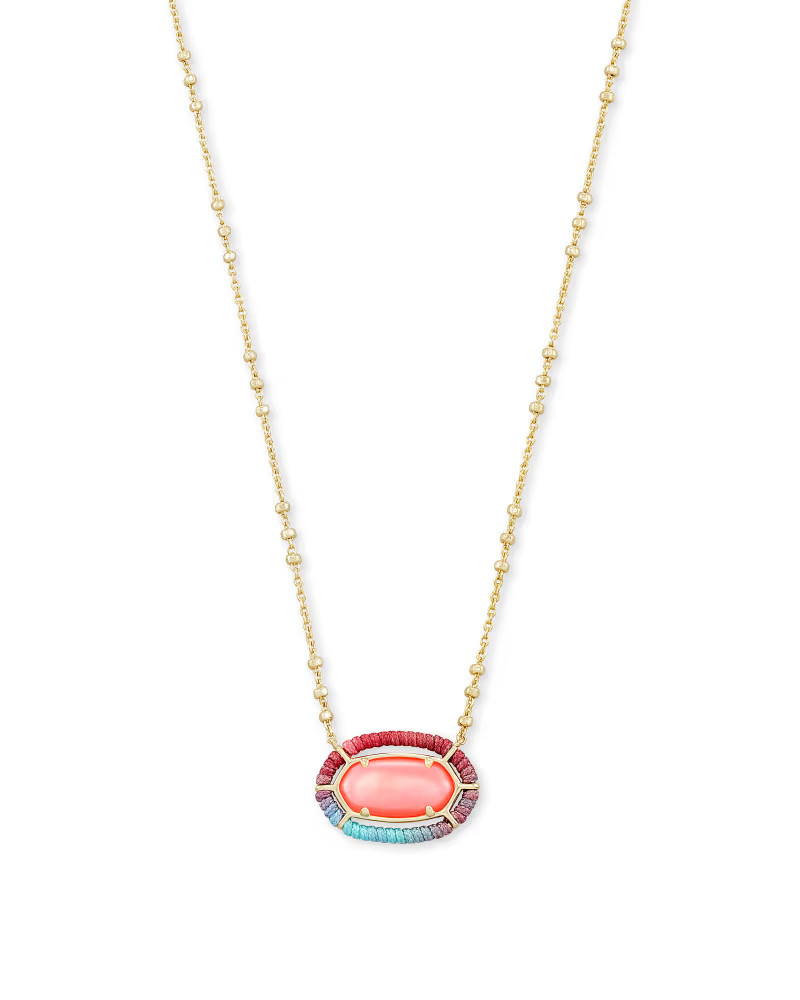 Threaded Elisa Gold Pendant Necklace in Coral Illusion | Kendra Scott