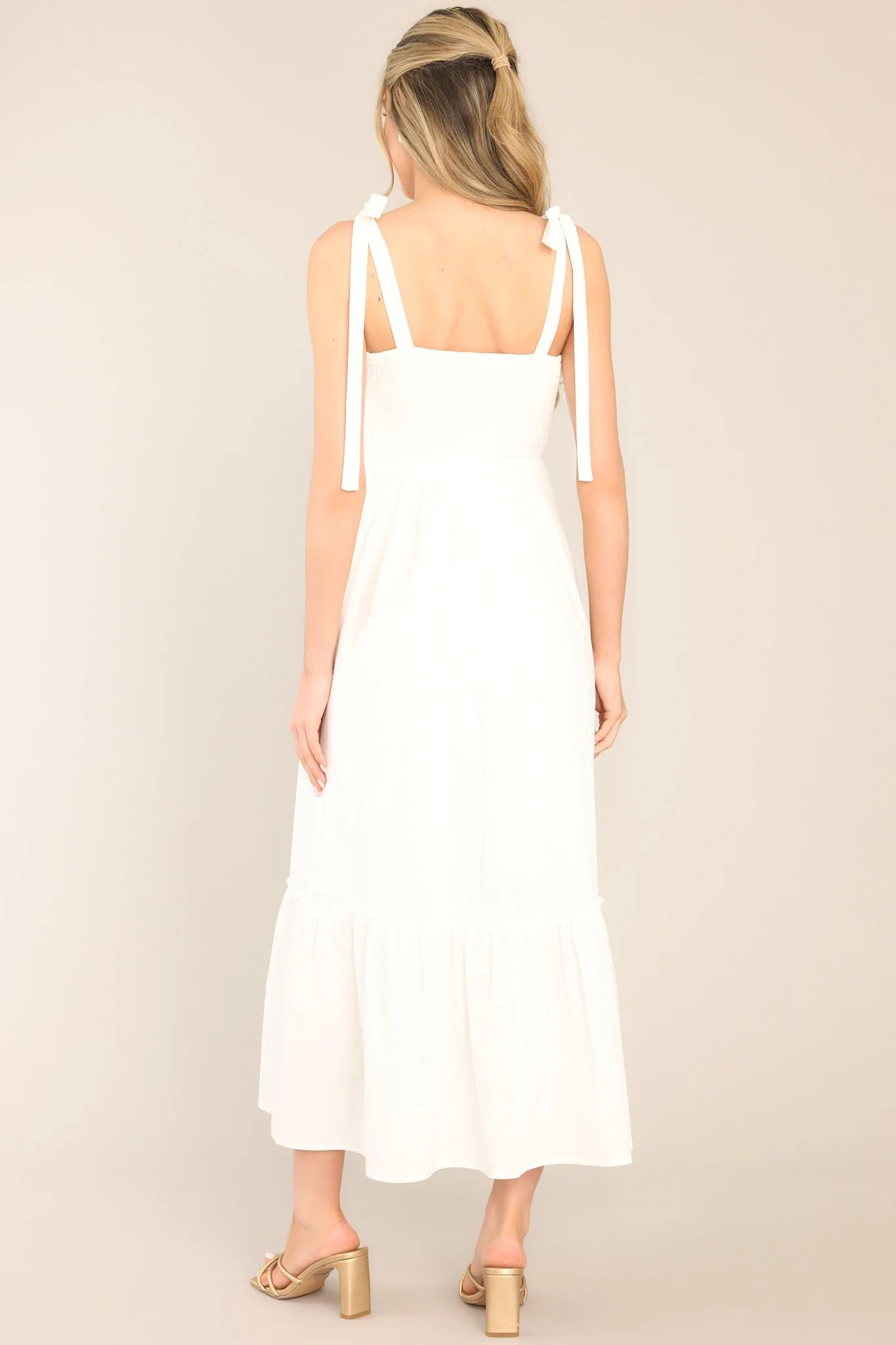 Embrace The Memories White Maxi Dress | Red Dress