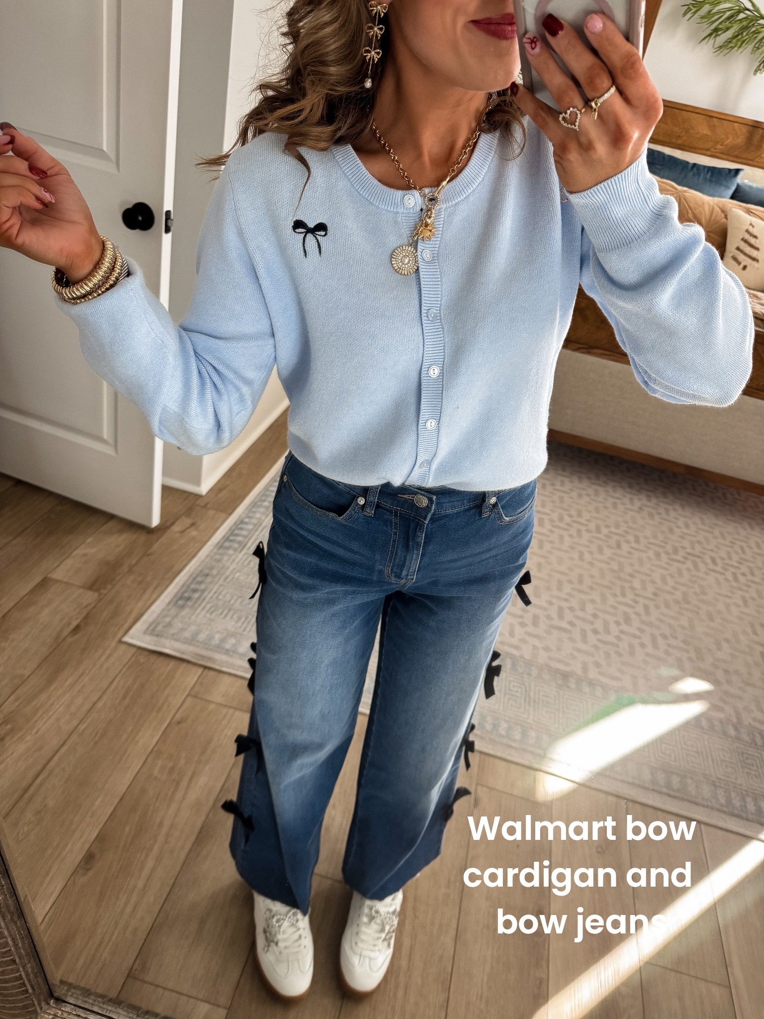 Bow details make everything better 🎀
This head-to-toe Walmart outfit is SO cute and SO affordable.

✨ Bow jeans – only $20
✨ Embroidered bow cardigan – just $16
✨ Soft, lightweight knit that layers perfectly
✨ Easy everyday outfit for errands, school drop-off, or casual days

I love how this look feels trendy, feminine, and comfortable without breaking the bank. Walmart fashion is seriously showing up lately 👏🏼

Linked in LTK to shop this entire outfit 💙

#WalmartFashion #WalmartFinds #AffordableStyle #BowDetails #BudgetFashion #EverydayOutfit #WalmartOutfit #CasualStyle #MomStyle #Under20Finds #WalmartNewArrivals