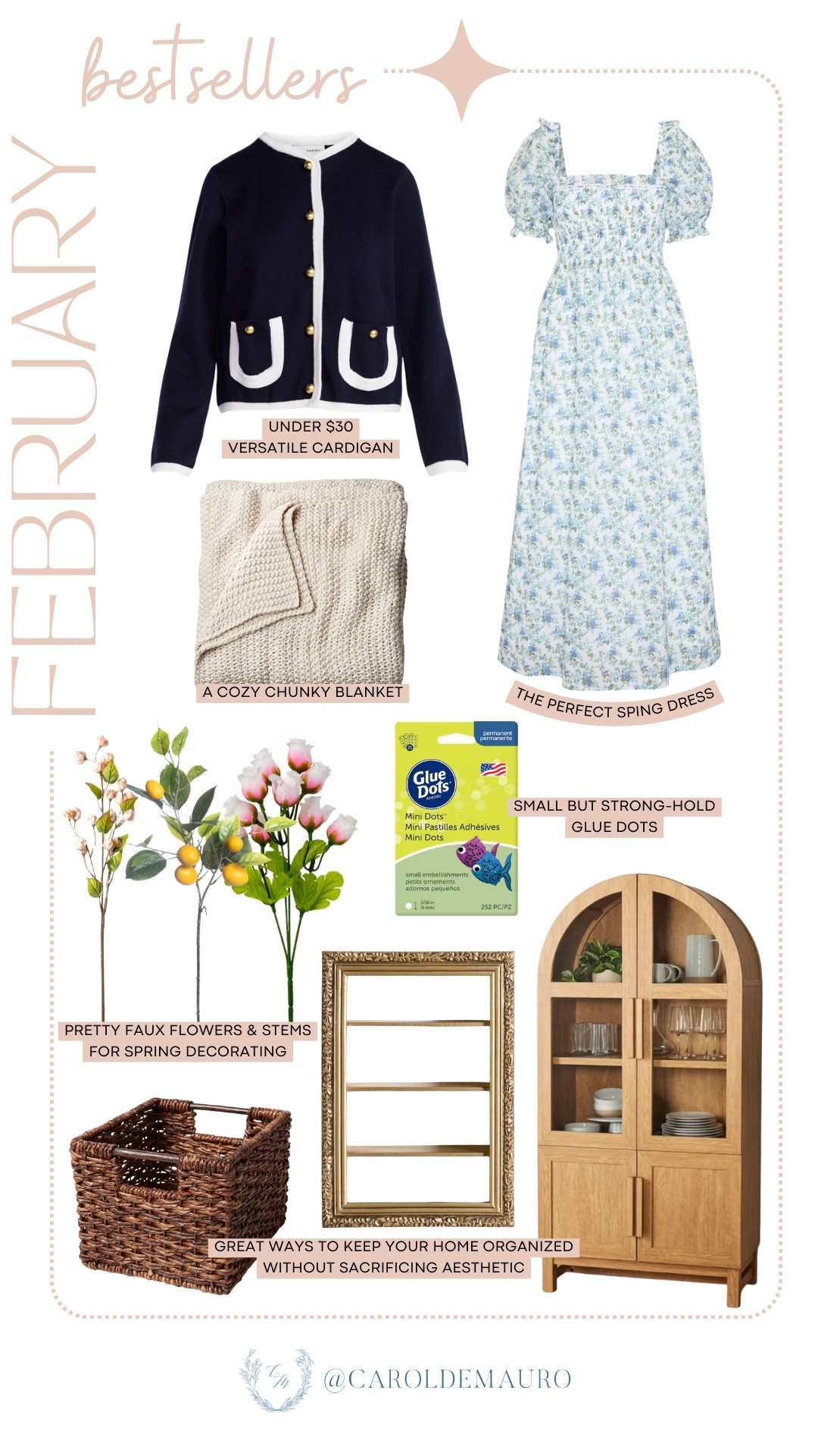 February might be the shortest month, but you all went big on these amazing finds! These top sellers are the perfect mix of early spring wardrobe refreshes, cozy home accents, and stylish organizational pieces. Shop the under-$30 cardigan, that gorgeous arched cabinet, and the rest of your favorites before they sell out!

bestsellers, LTK style, LTK home, spring transition outfit, affordable fashion, home organization, aesthetic storage, spring decor, faux florals, everyday essentials

#LTKSeasonal #LTKU #LTKHome