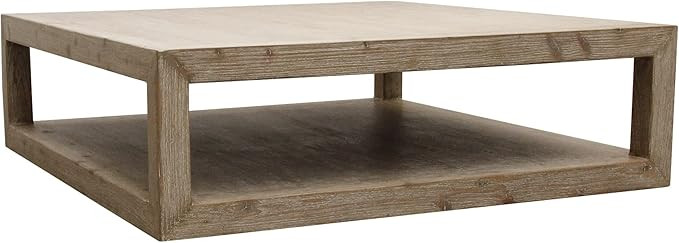 Lily’s Living Versatile Peking Grand Framed Square Weathered White Wash, 50 Inch Long Coffee Ta... | Amazon (US)