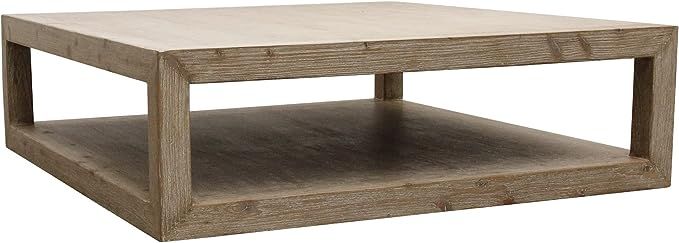Lily’s Living Versatile Peking Grand Framed Square Weathered White Wash, 50 Inch Long Coffee Ta... | Amazon (US)
