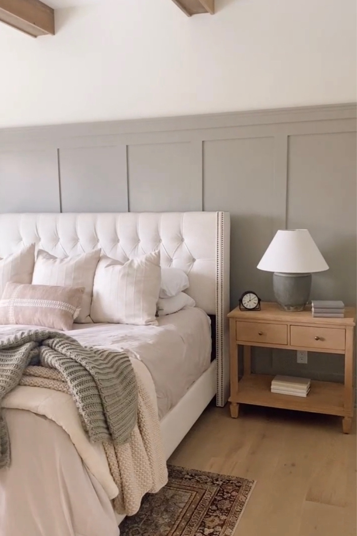 Shop primary bedroom. Upholstered bed, Pottery Barn nightstands, Loloi rugs, Target bedding. 

#LTKstyletip #LTKFind #LTKhome