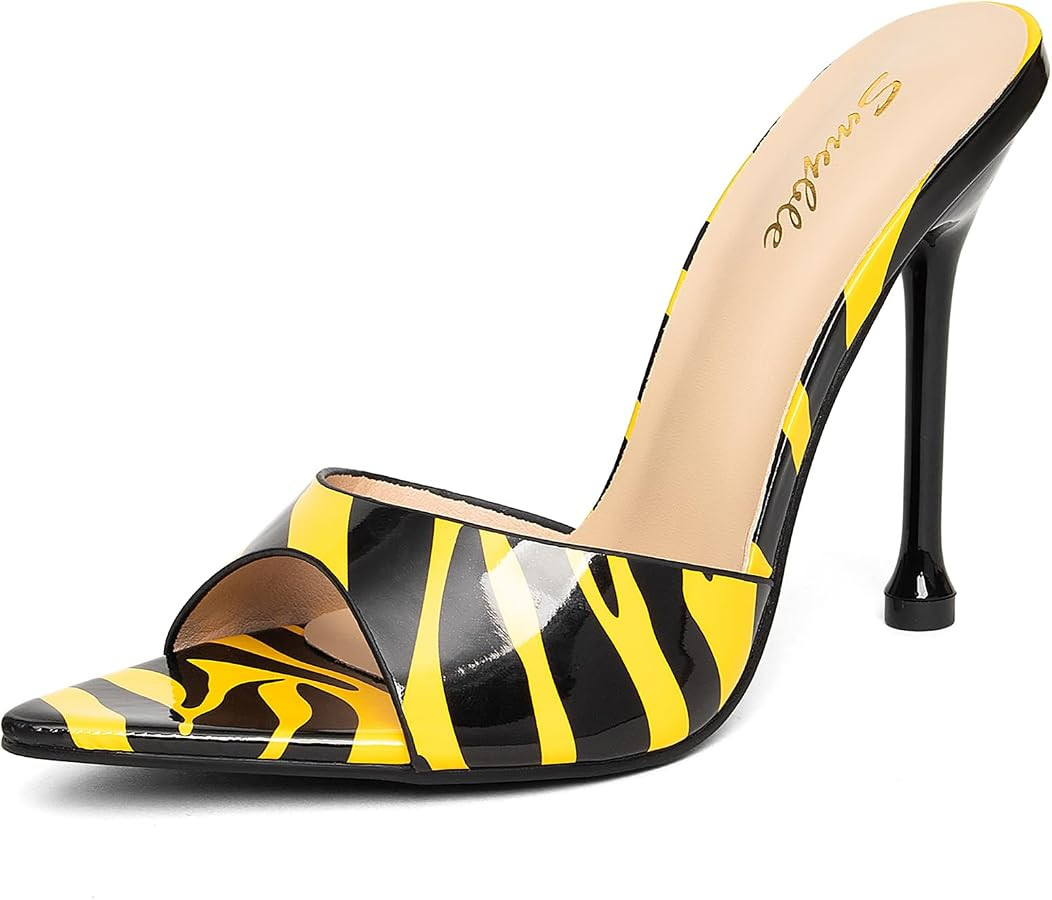 Women's Stiletto Heels Sandals - Summer Open Toe Slip-On Dress Shoes for Weddings/Parties/Daily W... | Amazon (US)
