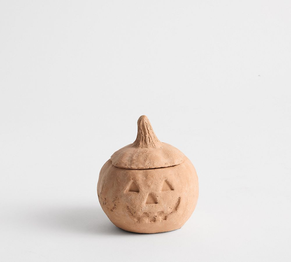 Terracotta Jack O'Lantern Candle - Autumn Amber | Pottery Barn (US)