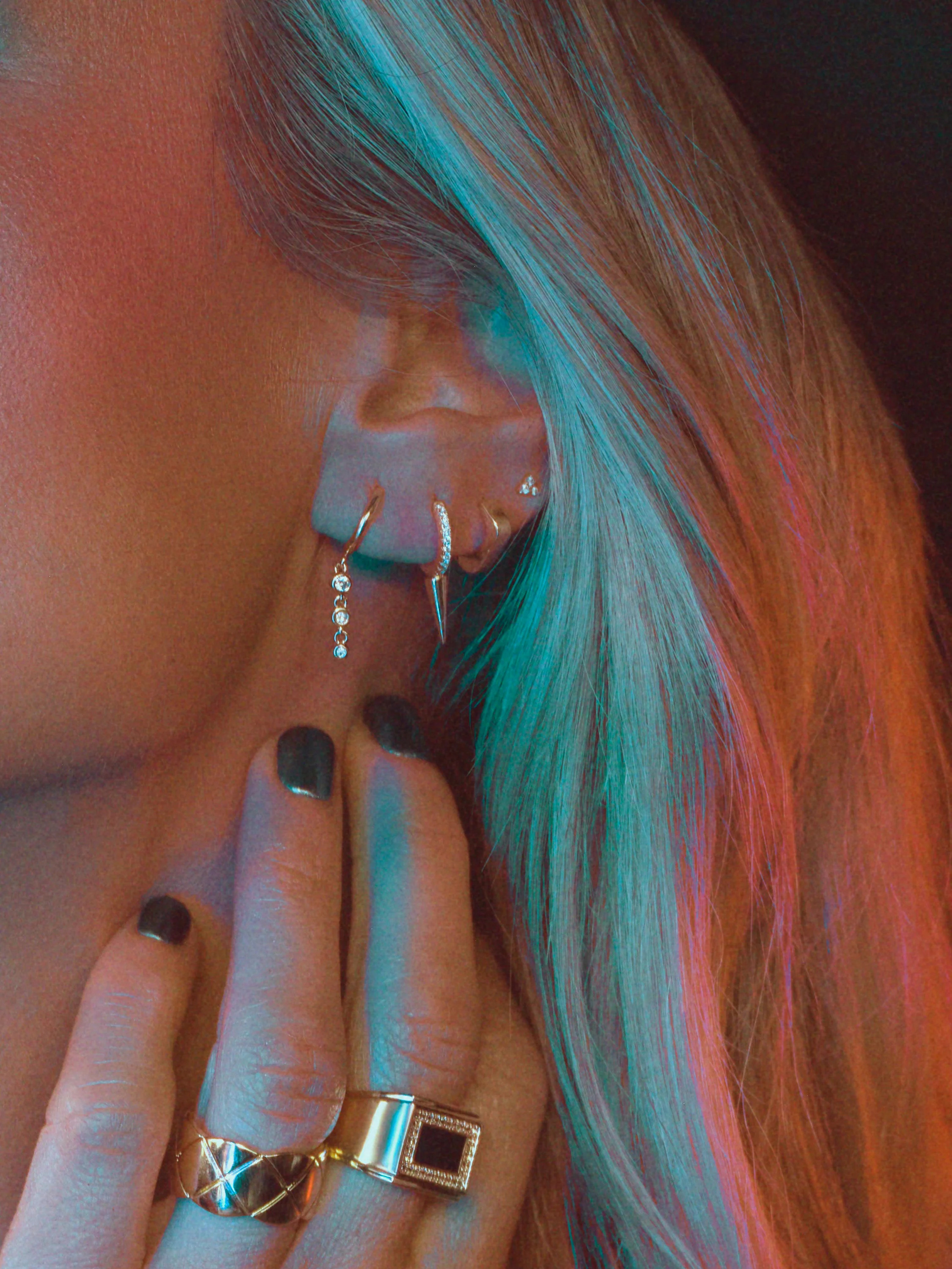 Gold Killer Pavé and Spike Huggie Earrings | Uncommon James | Uncommon James