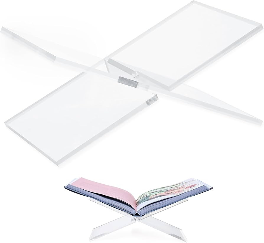 Acrylic Book Stand Holder - Coffee Table Book Stand,Open Acrylic Book Display Stand,Cookbook Acry... | Amazon (US)