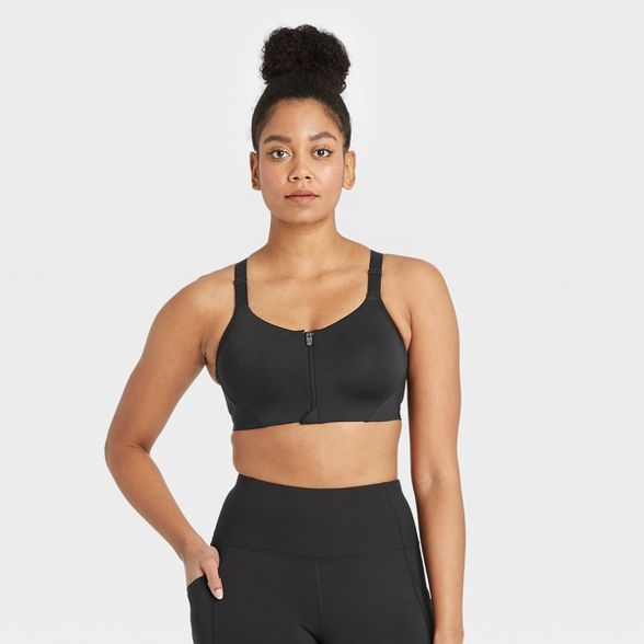 Women's Medium Support Mesh Back Zip-Front Bra - All in Motion™ | Target