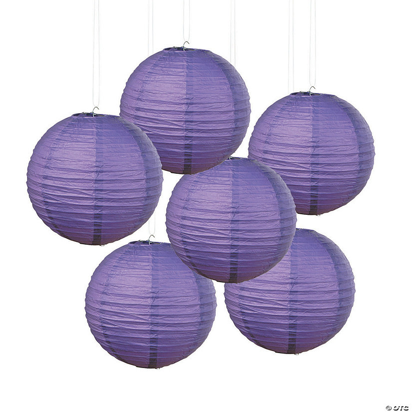 12" Solid Color Paper Lanterns - 6 Pc. | Oriental Trading Company