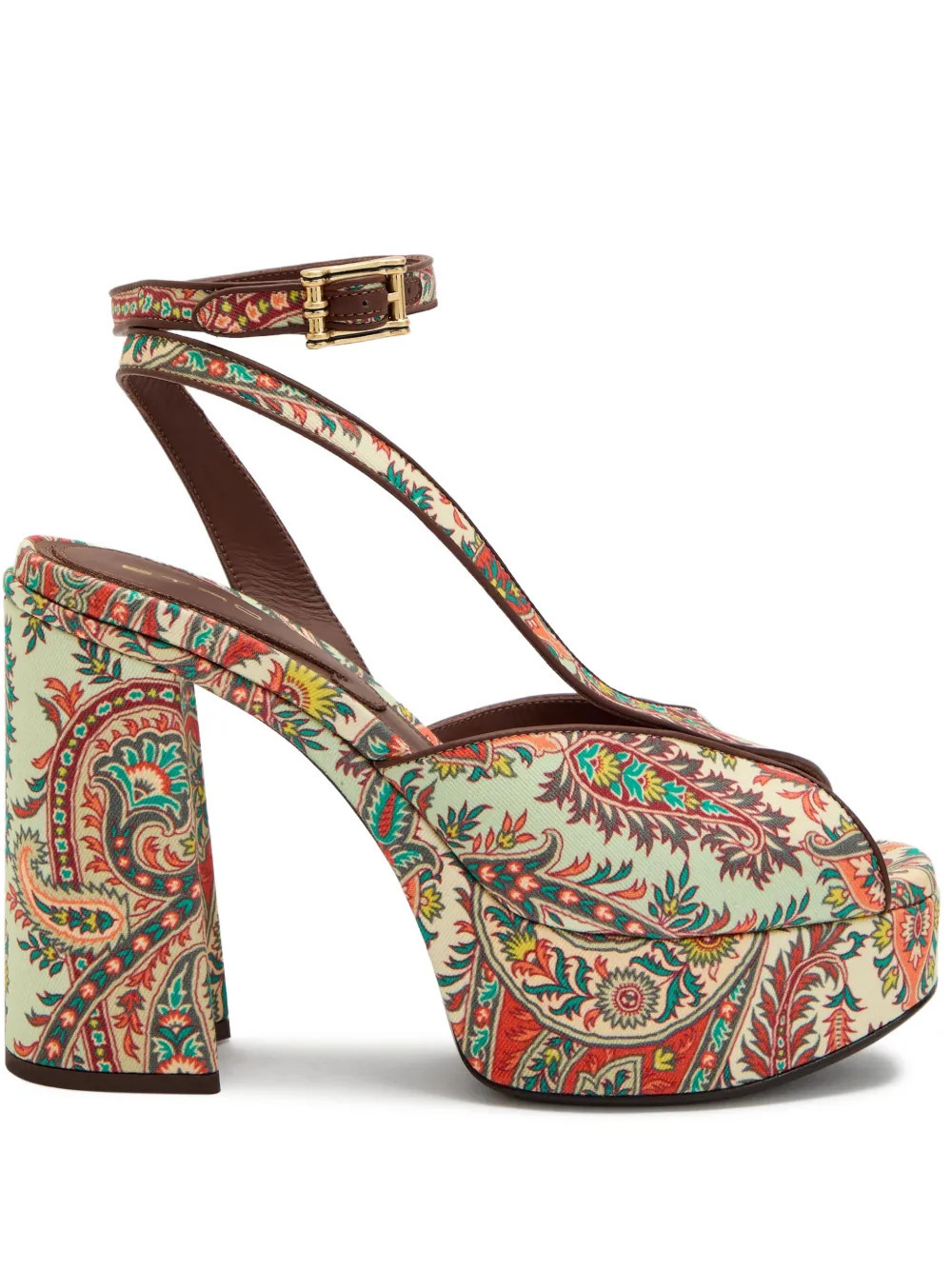 ETRO Paisley-print platform sandals - Neutrals | Farfetch Global
