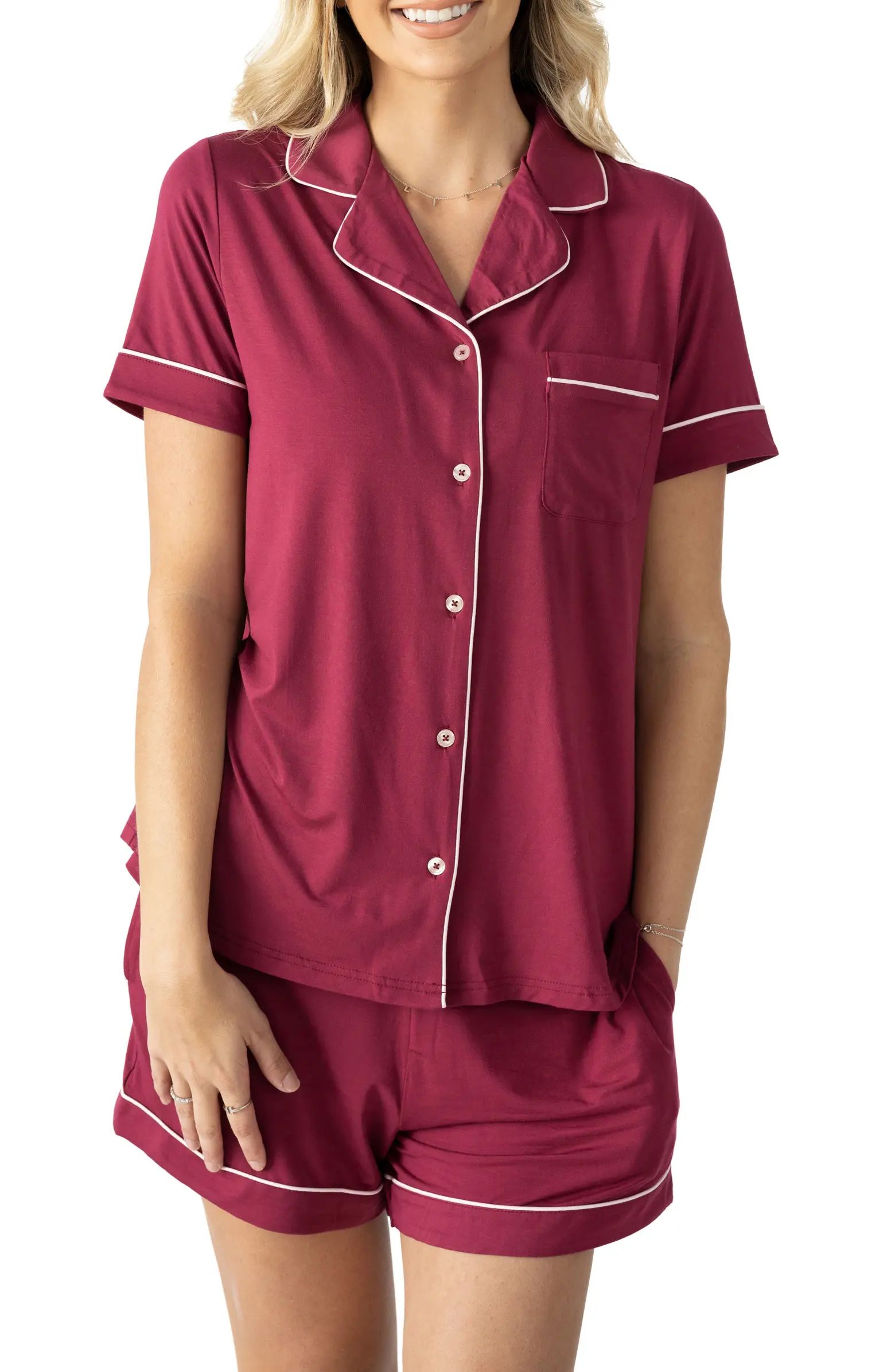 Clea Classic Short Sleeve Maternity/Nursing/Postpartum Pajamas | Nordstrom