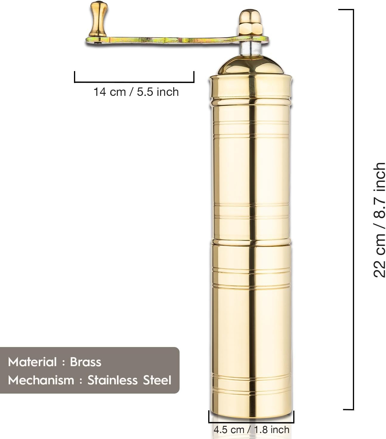 Decorative Handmade Turkish Black Pepper & Coffee Grinder, Refillable Turkish Spice Mill with Adj... | Amazon (US)