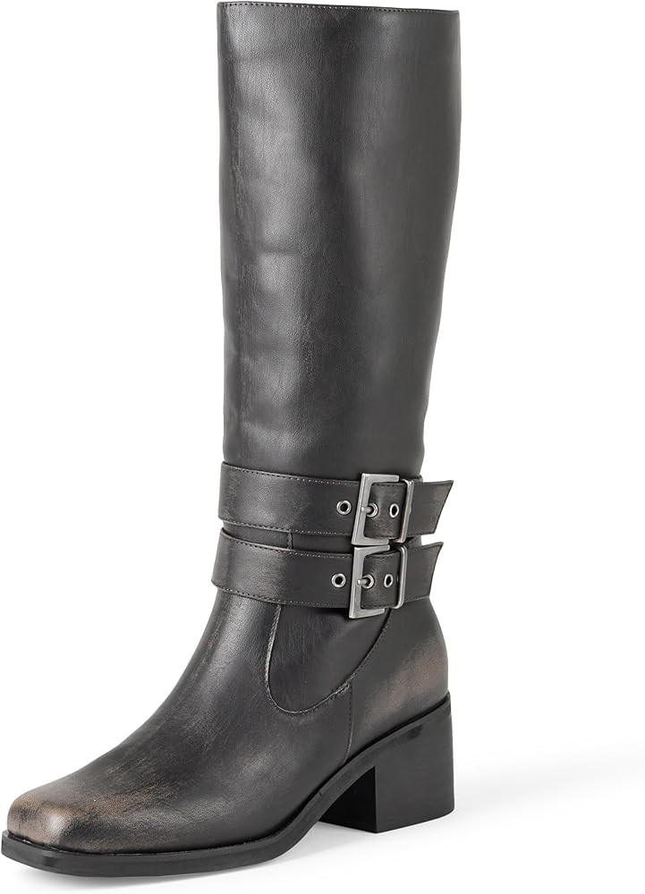 The Drop Women's Sage Tall Biker Boot with Buckles | Amazon (US)