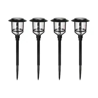 Harbor Breeze 4 -Pack 10 -Lumens Black Solar LED Outdoor Path Light Kit ( 3000-K ) | Lowe's
