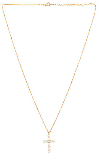 Pearl X Cz Cross Pendant Necklace in Gold | Revolve Clothing (Global)