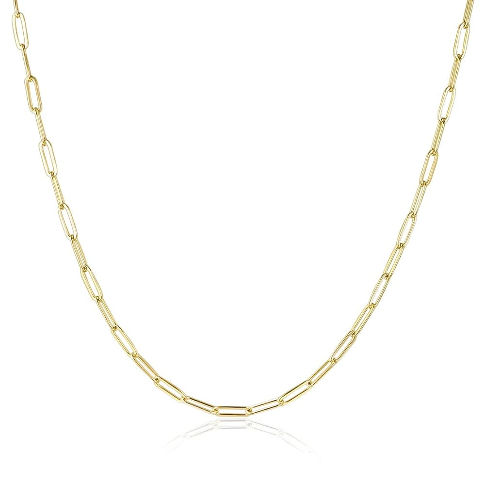 14K Gold Plated Dainty Choker Necklace for Women & Girls | Snake, Cuban Link, Paperclip, Ball Bea... | Amazon (US)