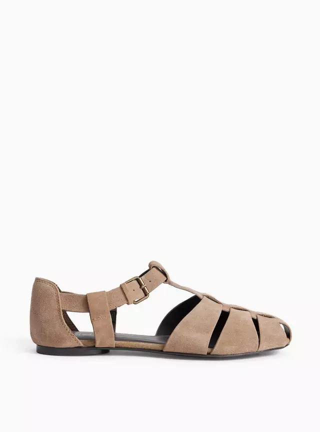 Buy Neutral Suede Fisherman Sandals 6 | Sandals | Tu | Tu Clothing