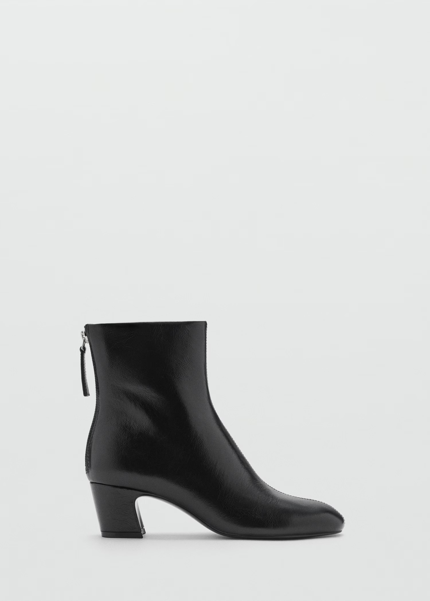 Zipped leather ankle boots - Women | MANGO United Kingdom | MANGO (UK)