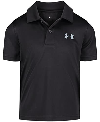 Under Armour Boys' Short Sleeve Ua Match Polo Collared Shirt, Chest Logo, Soft & Comfortable, Black-Core, 4 | Amazon (US)