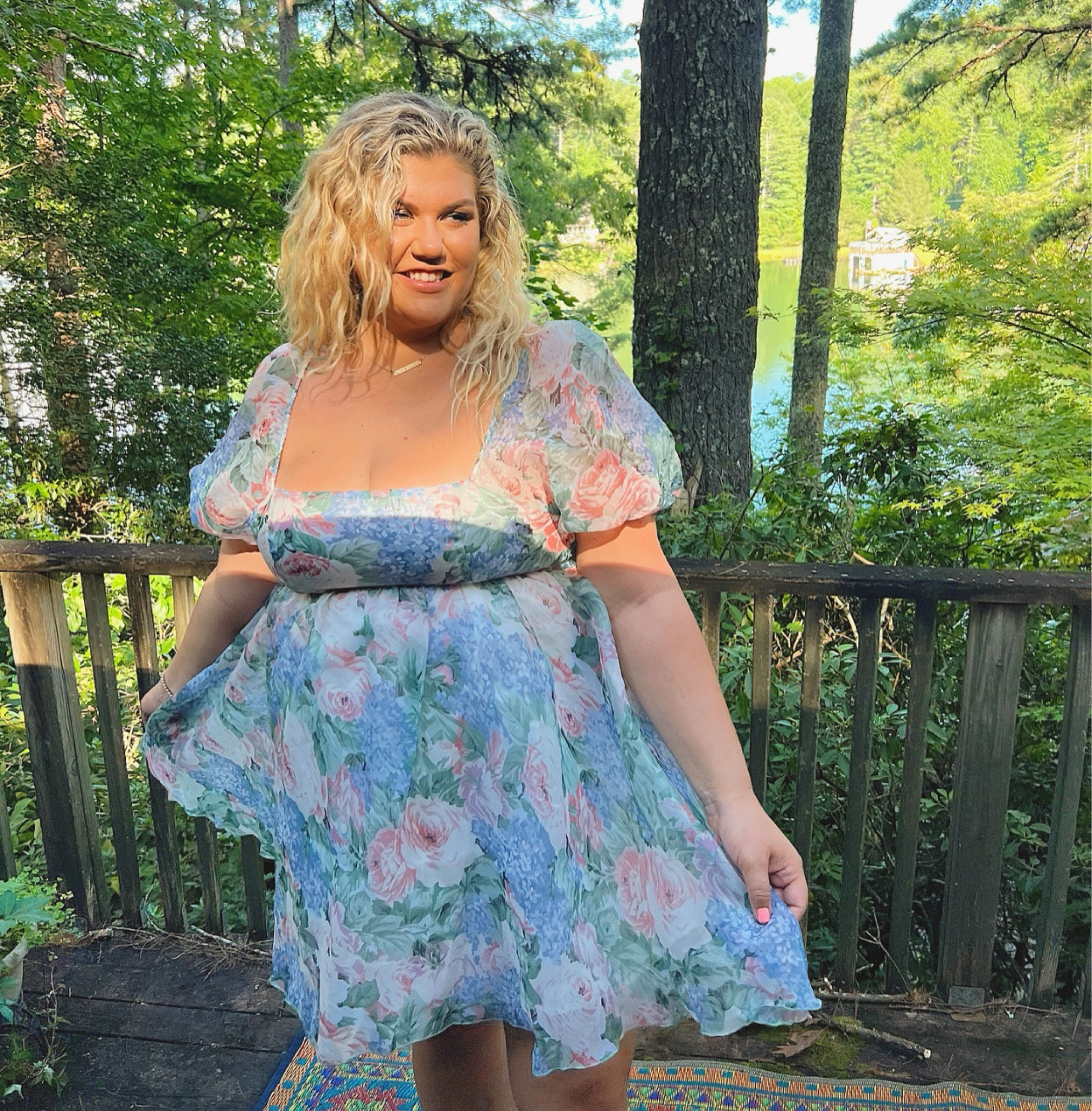 This dress is the perfect statement for any brunch, bridal shower, baby shower, or just a day downtown! It is so flattering and fits like a glove! 

#LTKunder50 #LTKfit #LTKcurves