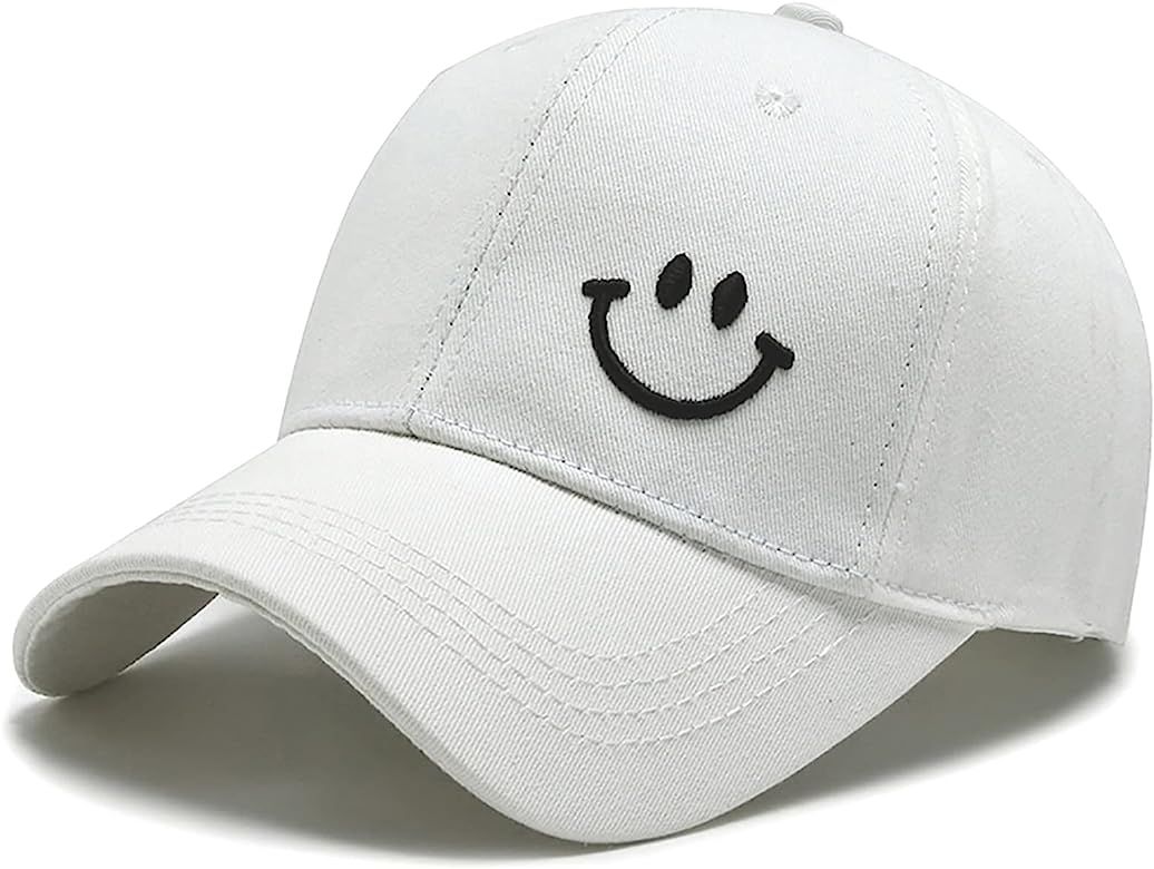 CYNICISM Smiley Face Hat Baseball Cap Women Men Trucker Hat Cotton Embroidered Adjustable | Amazon (US)