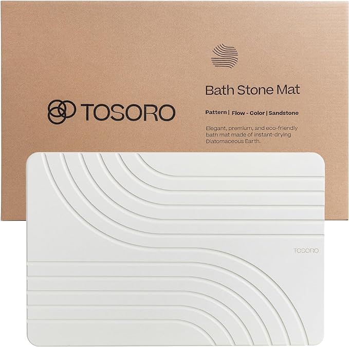 Stone Bath Mat, Diatomaceous Earth Non-Slip Stone Shower Mat - Quick Drying Absorbent Bath Stone ... | Amazon (US)