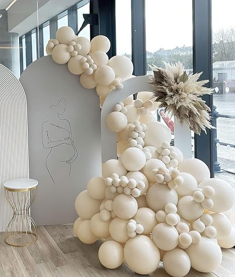 Kozee Double-Stuffed white sand Balloons Different sizes 63 PACK 18+12+10+5 inch beige Balloon Ga... | Amazon (US)