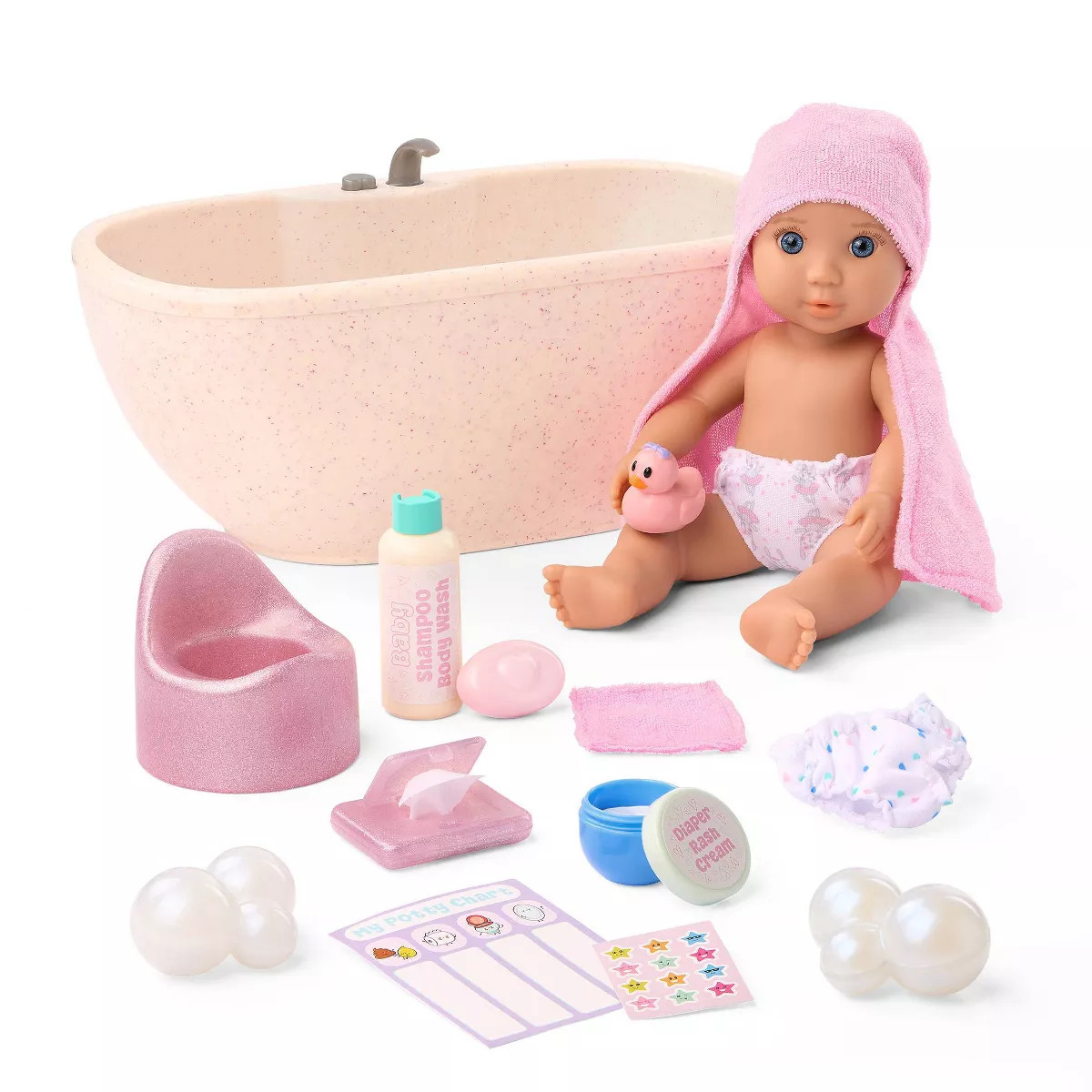 Our Generation Baby Doll Lacy & Bathtime Set Bathtub with Real Water Sounds, Potty & Accessories | Target