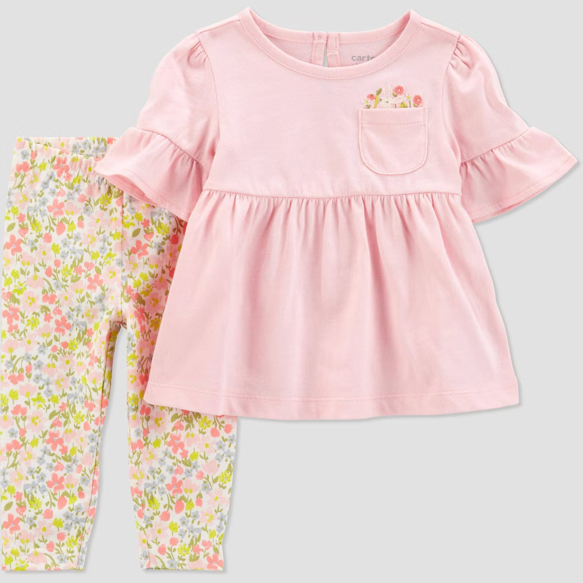 Carter's Just One You®️ Baby Girls' Bunny Floral Top & Bottom Set - Pink | Target