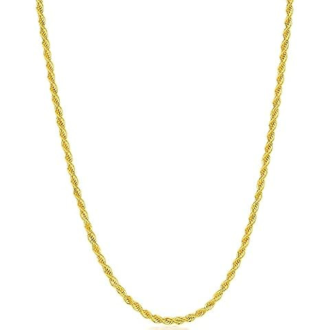 18k Real Gold Plated Rope Chain 1.5mm 2.5mm 5mm Stainless Steel Twist Chain Necklace for Men Wome... | Amazon (US)