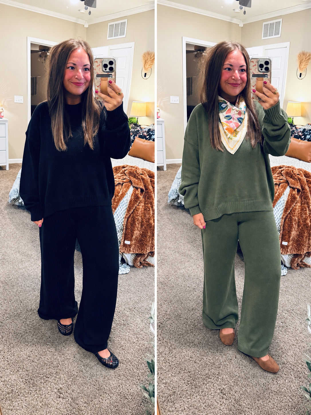 Cozy Target two-piece sets for a comfy classroom look! 🖤 Wear it in black or add a printed scarf to the olive green— which color would you choose? 

 #LTKootd #LTKMidsize #LTKWorkwear
