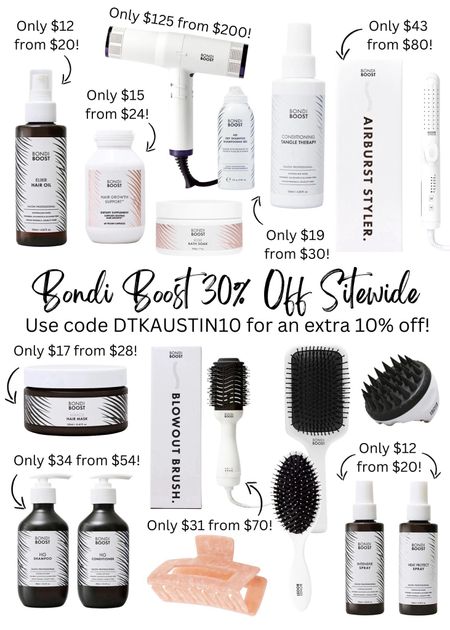 Bondi boost is also having a huge sitewide sale! 30% off plus an extra 10% off with code DTKAUSTIN10! Hair tools are 40% off with an additional 10% off with my code!

My favorite hair growth shampoo and conditioner would make the best gift! Actually, everything in this collage would make amazing gifts! The Sonic dryer is only $125 and my Airburst styler and blowout brush are both majorly marked down!


#LTKsalealert #LTKbeauty #LTKstyletip