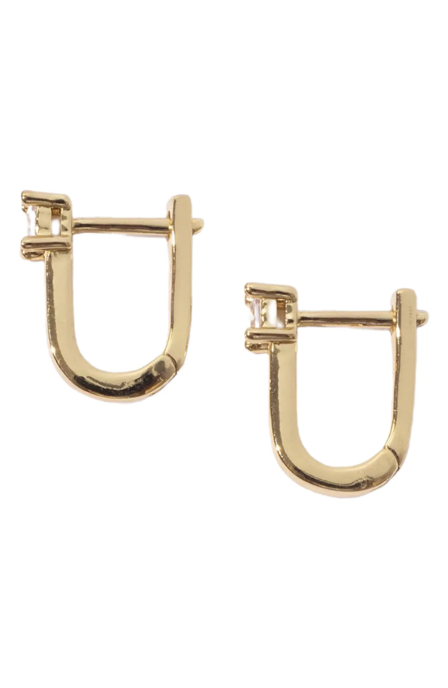 MIRANDA FRYE Valentina Cubic Zirconia Huggie Hoop Earrings | Nordstrom | Nordstrom